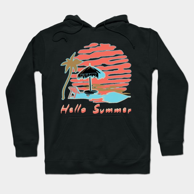 Hello Summer Bye School Vintage Funny Surfer Riding Surf Surfing Lover Gifts Hoodie by Customo